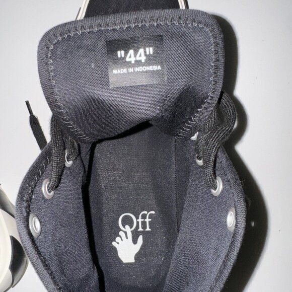 Off-White High-Top Vulcanised Sneakers, Size 44/ US 11 - Picture 16 of 17